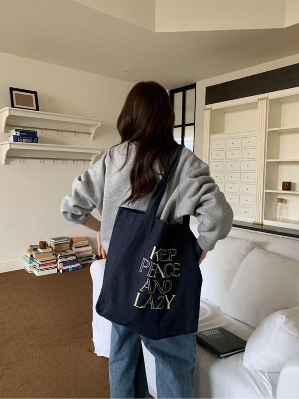 韩系牛仔布大容量托特包女简约字母刺绣单肩包百搭通勤手提包学生|undefined