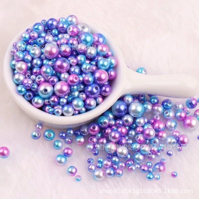 Two-color beaded bracelet pearl handmade, bag, accessory, gradient, DIY