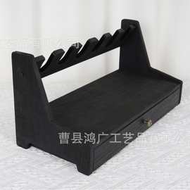 现货实木玩具收纳架抽屉式多工能玩具配件储物架六槽展示架