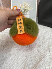 真獺兔毛好柿發生小柿子掛件事事柿柿毛絨包包掛件鑰匙扣