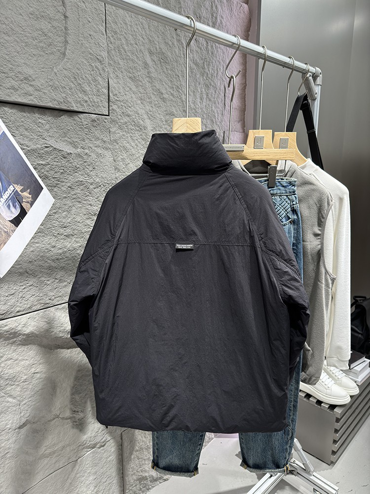 品質のシンボル! 杭州の高さ90% 白鴨絨毛秋冬装質感工装男性立襟ダウンジャケット潮002