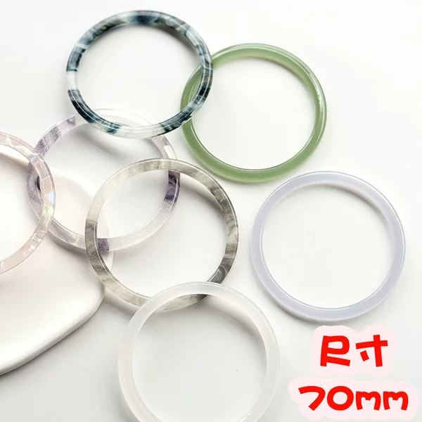 Acetate Hairpin Ring 70mm Large Round Imitation Jade Color Ancient Style Hairpin Ring Accessory Material Durable and Resistant to Falling