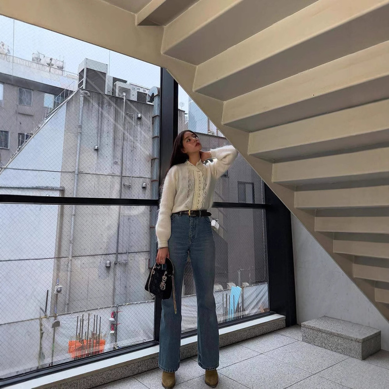 2025 Amazon Spring and Autumn New Cross-border European and American Lazy Sweater Women's Lace Loose Casual High-end Cardigan