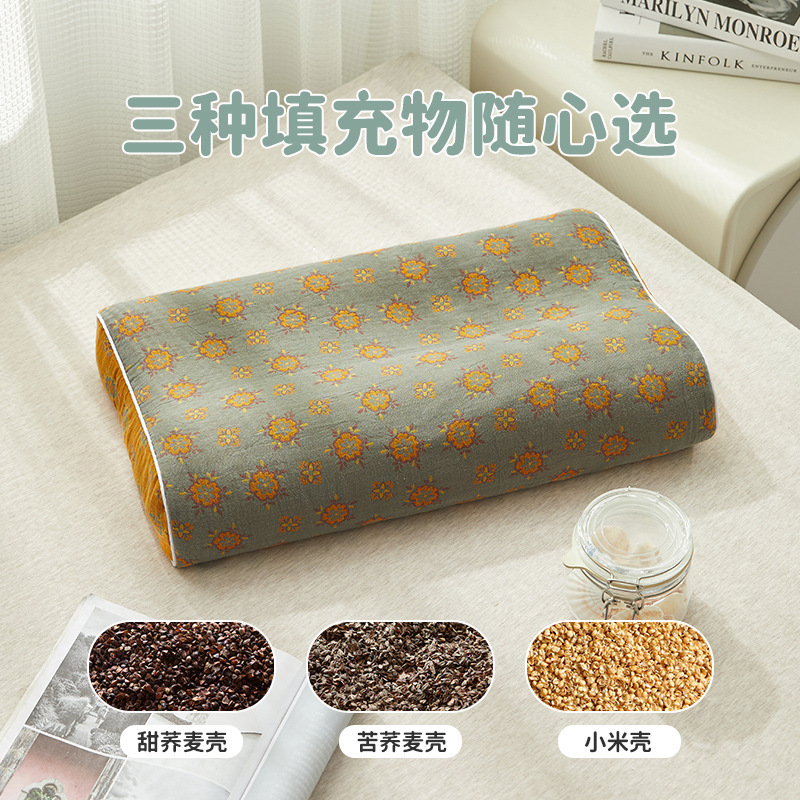 卸売り全そば皮頚椎枕成人睡眠専用首保護硬枕シングルラベンダー睡眠硬枕|undefined