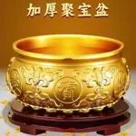 黄铜聚宝盆招财聚财摆件中式 家居客厅玄关装饰工艺品大号铜缸米缸