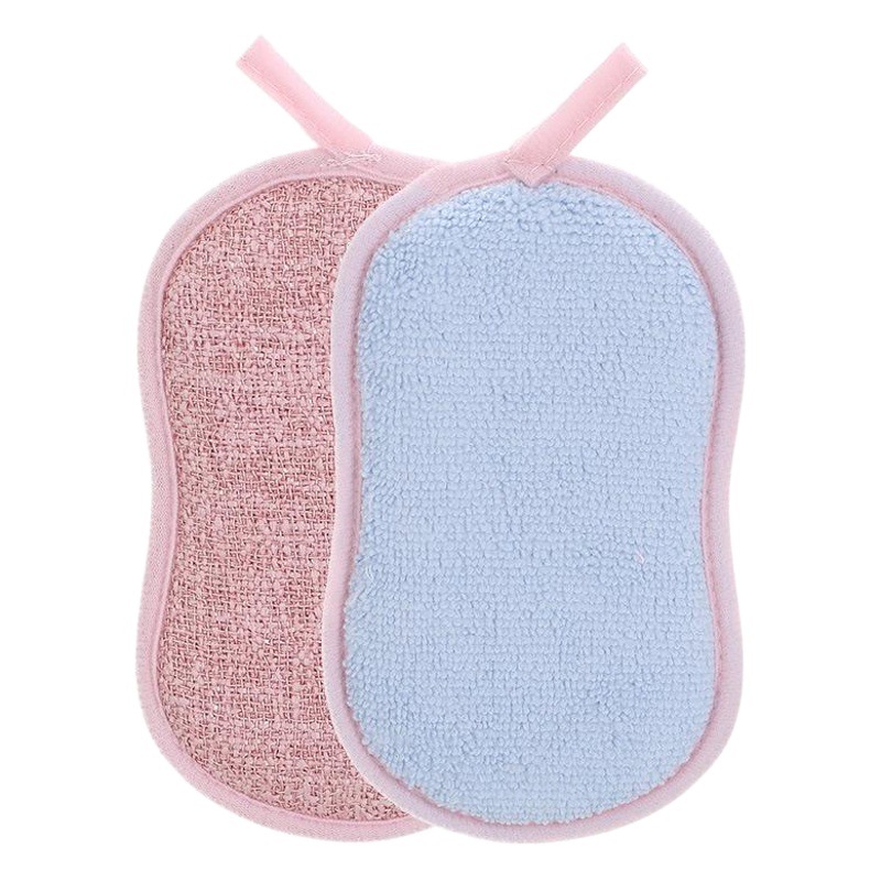 Colgante de doble cara esponja bloque de limpieza olla de lavado tazón plato cepillo cocina trapo banco de cocina cepillo de limpieza cepillo de esponja de descontaminación