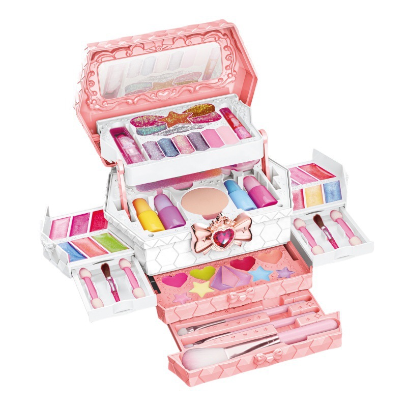 Transfronterizos niños maquillaje esmalte de uñas lápiz labial para niñas maquillaje juguetes en caja para niñas maquillaje caja de maquillaje Amazon