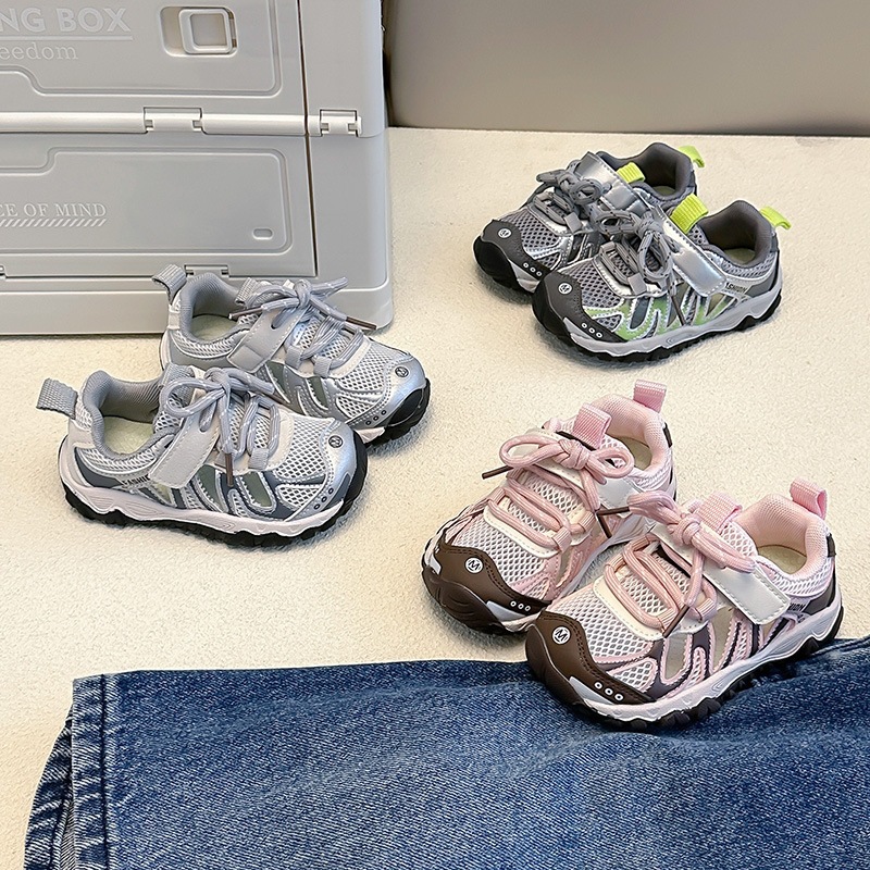 Sandálias esportivas infantis - Sandálias respiráveis para caminhadas ao ar livre, para meninos e meninas, com sola macia e leves, além de tiras ajustáveis._voghion.com