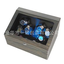 现货黄金檀纹木质高光烤漆6+6表位自动机械手表摇表器电动表盒家