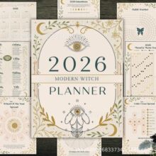 2026巫术日记魔法笔记本 月亮显化塔罗牌计划表 现代巫术纸计划表