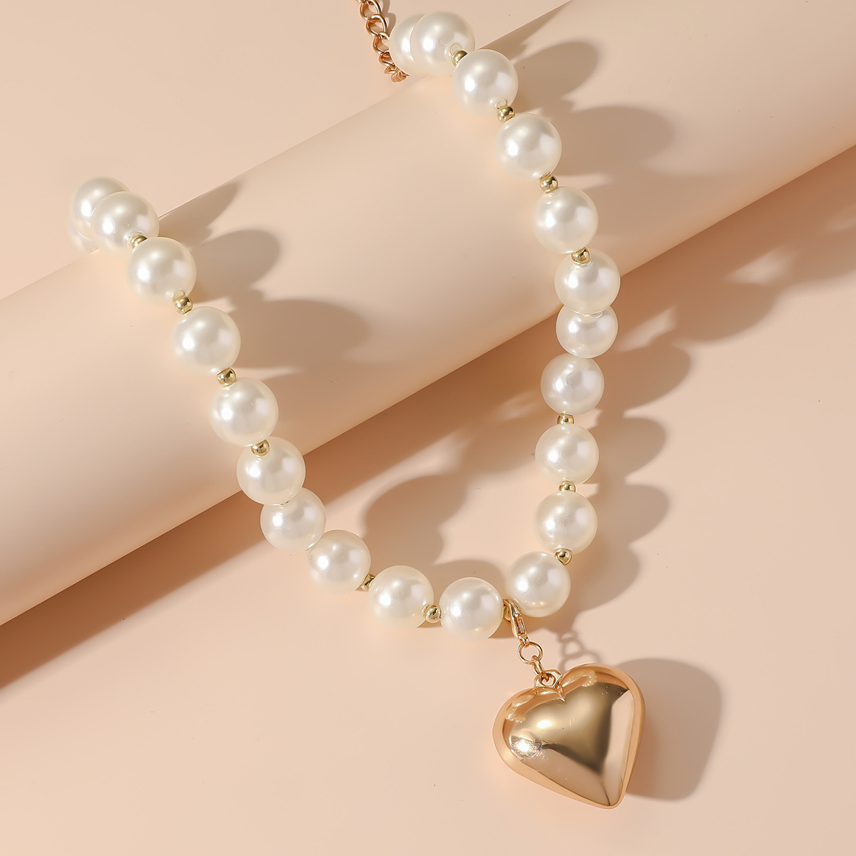 20g Weight CCB Pendant Material Necklace Classification CCB Chain Material 1 Piece Quantity Holiday, Banquet, Travel Occasion CCB Material Heart Shape Pattern Women's Gender Plating Design Simple Style Style Simple Style Heart Shape CCB Wholesale Necklace 10