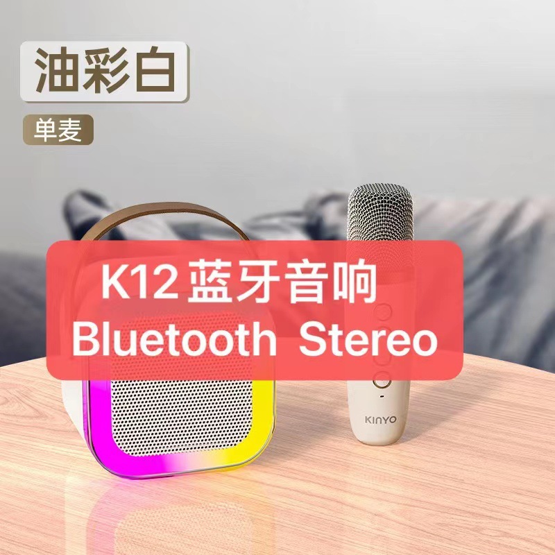 K12 Bluetooth Audio Mini Portable Karaoke Wireless Bluetooth All-in-One Karaoke Singing Songs Family