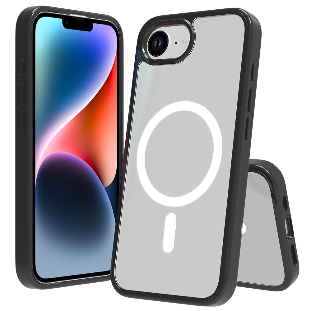 El nuevo iPhone16E es adecuado para la carcasa del teléfono móvil Apple 16 acrílico 2.0, atractivo magnético transparente, juego dos en uno de material de cerveza