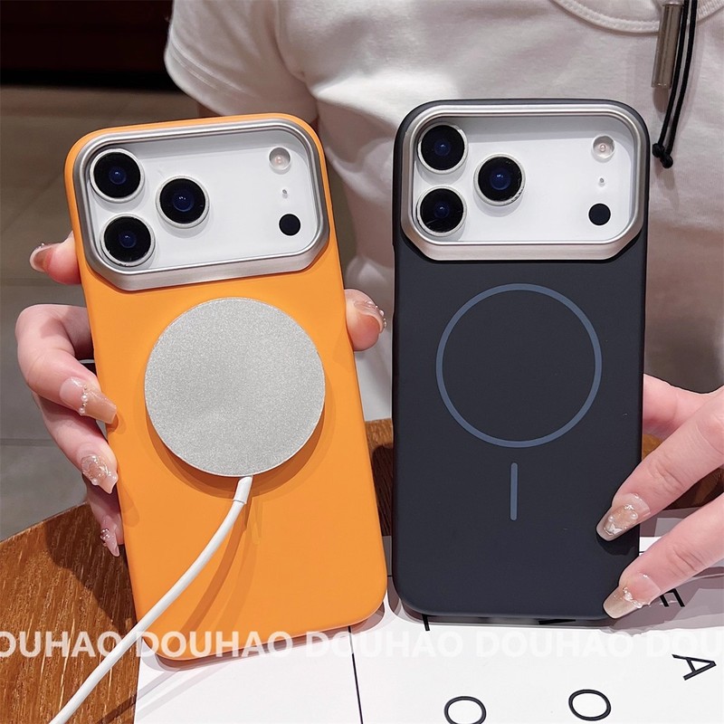 适用iPhone17Promax金甲磨砂磁吸手机壳苹果16镂空按键超薄PC护套|undefined