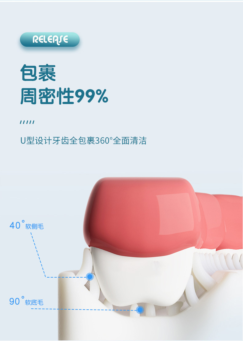 Children's U-shaped toothbrush baby mouth cleaning care toothbrush children's oral tooth cleaning scraper U-shaped toothbrush