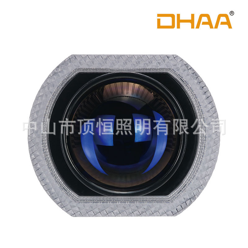 Large Led Lens Headlight, Front Light, Rearview Mirror, Fog Light, High and Low Beam with App Colorful Effects for Motorcycle