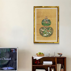 French Vintage Chinese Style Porcelain Vase with Gourd Blossoms: Entryway Decor for Modern Chinese Traditional Living Room, Study, and Hall Wall