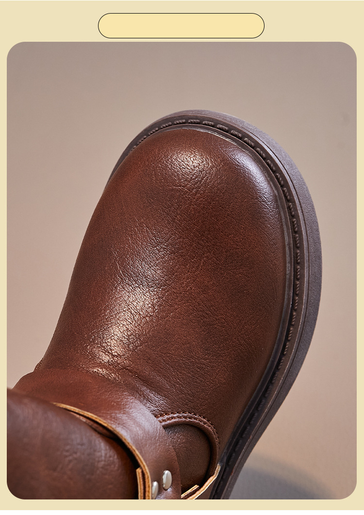 Scarpe per bambini nuovi stivali in pelle per bambini grandi in stile britannico per autunno e inverno, scarpe in pelle con suola morbida per bambini_voghion.com