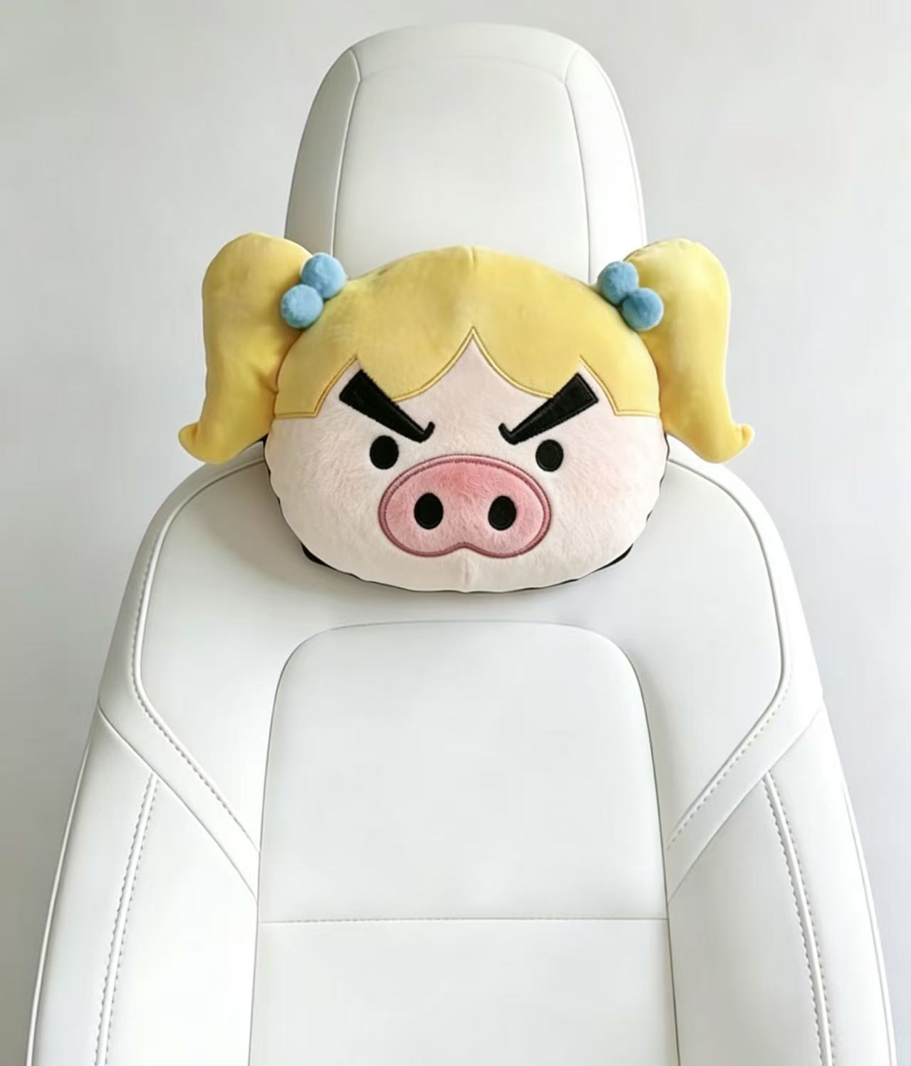 Cartoon Car Headrest and Neck Pillow Powerpuff Girls Crayon Shin-Chan Doodle Man Left Side Headrest Cross-Border Exclusive Supply