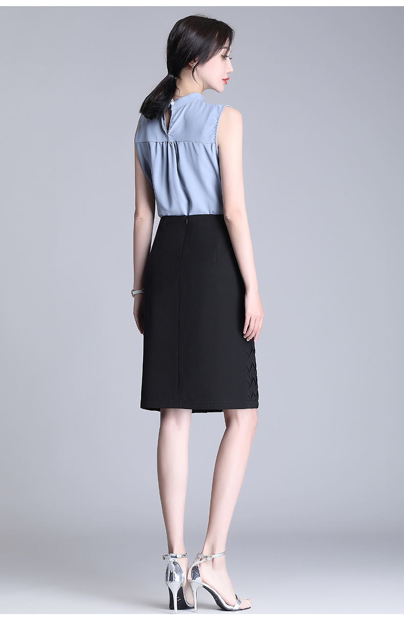 woven drape high waist  skirt NSYZ49404