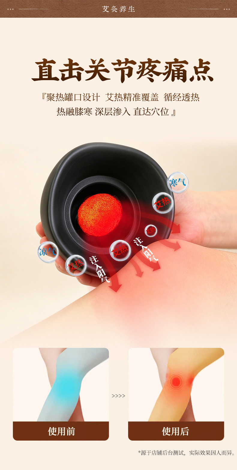Bian Stone Knee Moxibustion Box with Safflower Moxa Stick Home Warm Therapy Tool for Knee Joint Care quality and texture