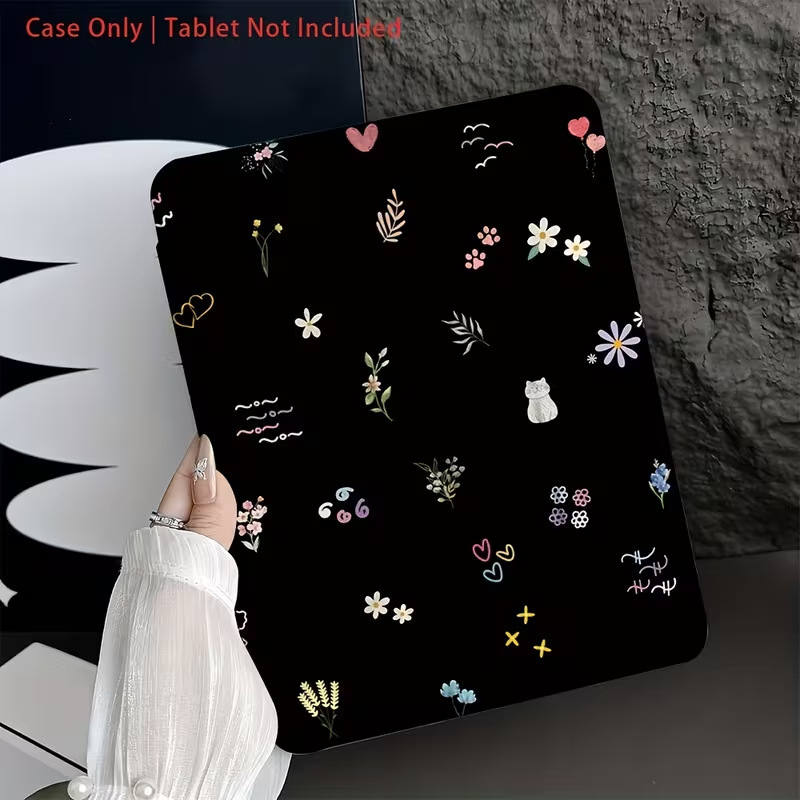 Y-Fold Black Background Graffiti Flowers and Plants Suitable for iPad Air6/5/4 Tablet Protective Case 11inch Anti-Bend Acrylic Case Y-Fold Black Background Graffiti Flowers and Plants Suitable for iPad Air6/5/4 Tablet Protective Case 11inch Anti-Bend Acrylic Case