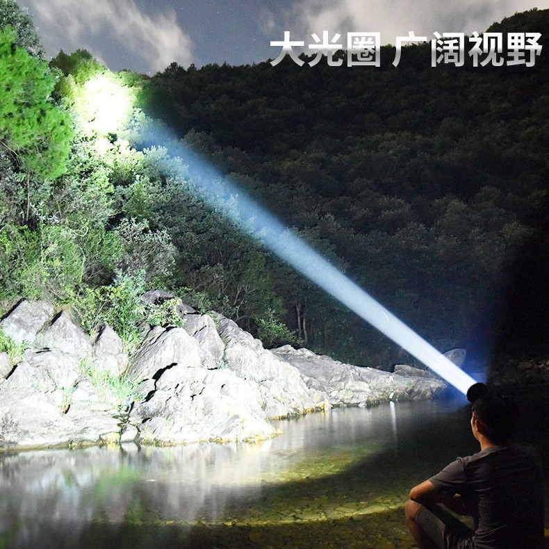 Lámpara de inducción láser blanca cargar la función del tesoro de lámpara lateral lámpara de trabajo portátil al aire libre lámpara de pesca de noche lámpara de cabeza linterna montada en la cabeza