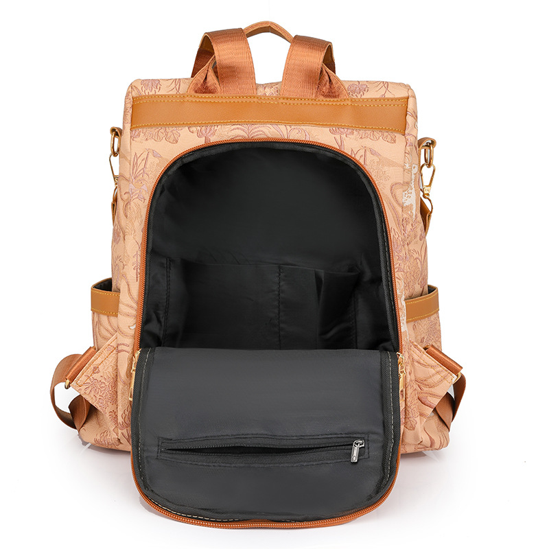 2024 nueva mochila antirrobo casual de todo fósforo para mujer, bordado de moda, mochila multifuncional de viaje al por mayor