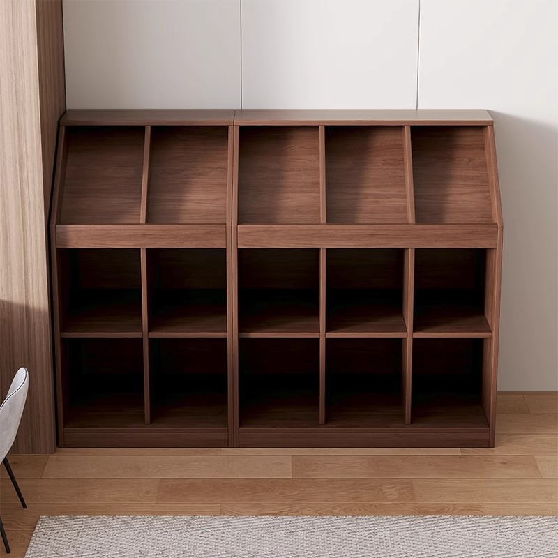 Estante de libros estante de almacenamiento estante de piso bajo conjunto de armario de biblioteca calificado armario de almacenamiento armario de exhibición integrado contra la pared para el hogar