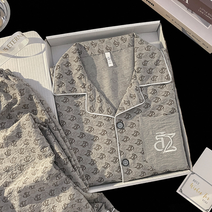 2024 nuevo pijama de hombre de manga larga nubes de algodón primavera y otoño juveniles niños de verano conjunto de ropa de casa