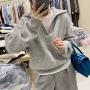 法式翻领秋冬宽松毛衣