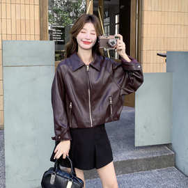 别致设计感皮衣外套女2026秋新款复古又酷又飒工装风夹克YF9802