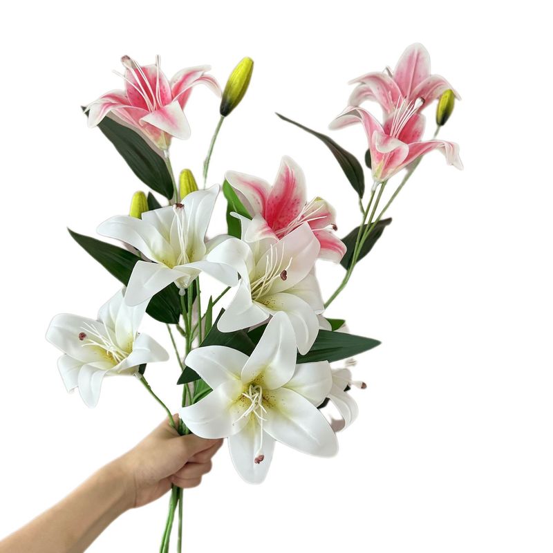 2025新款3D打印百合花仿真花客厅茶几北欧风装饰假花婚庆布置|undefined