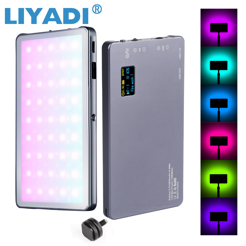 利亚迪直播补光灯便携手持单反摄影拍照柔光led视频灯全彩口袋灯