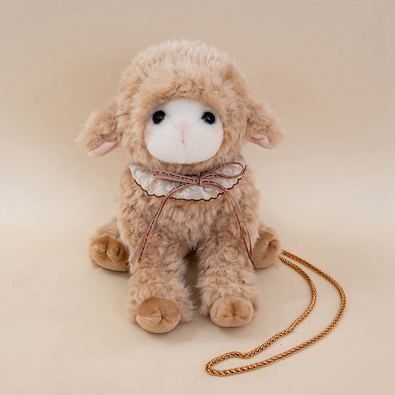 Bolso de Hombro de Peluche con Forma de Oveja de Poliéster para Niños