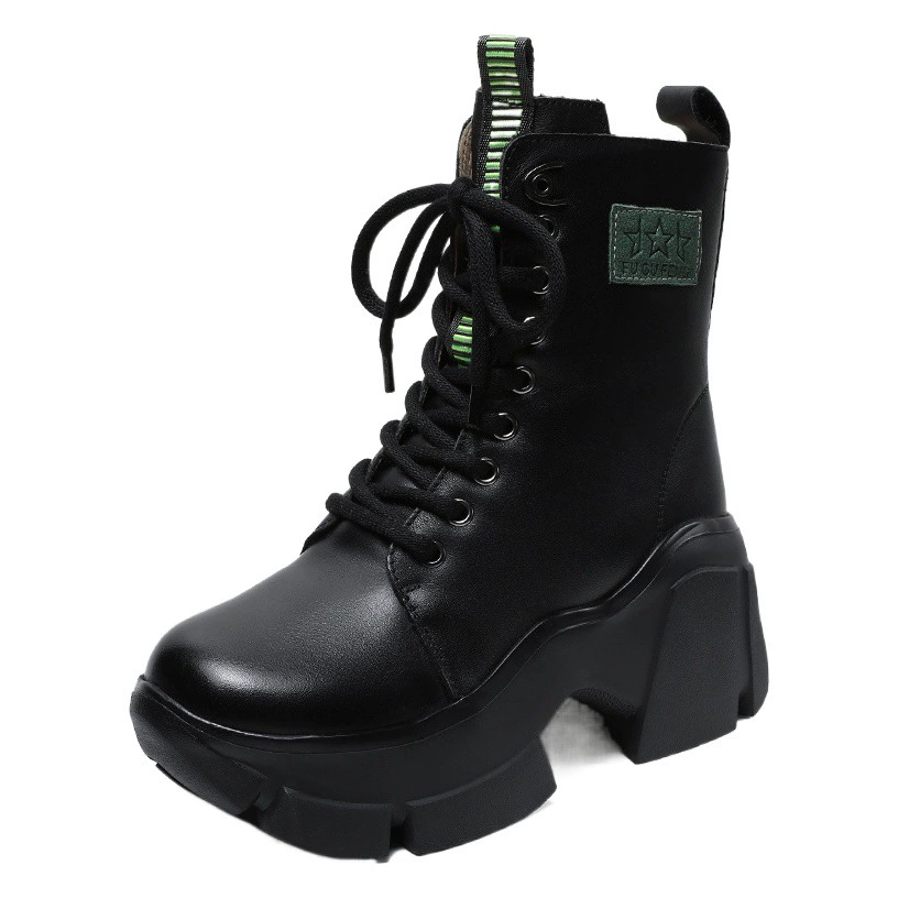 Зимние сапоги женские 2023 новые зимние утолщенные Северо-восточные хлопковые туфли на флисовой подкладке из натуральной кожи и шерсти маленькие ботинки Martin с толстой подошвой