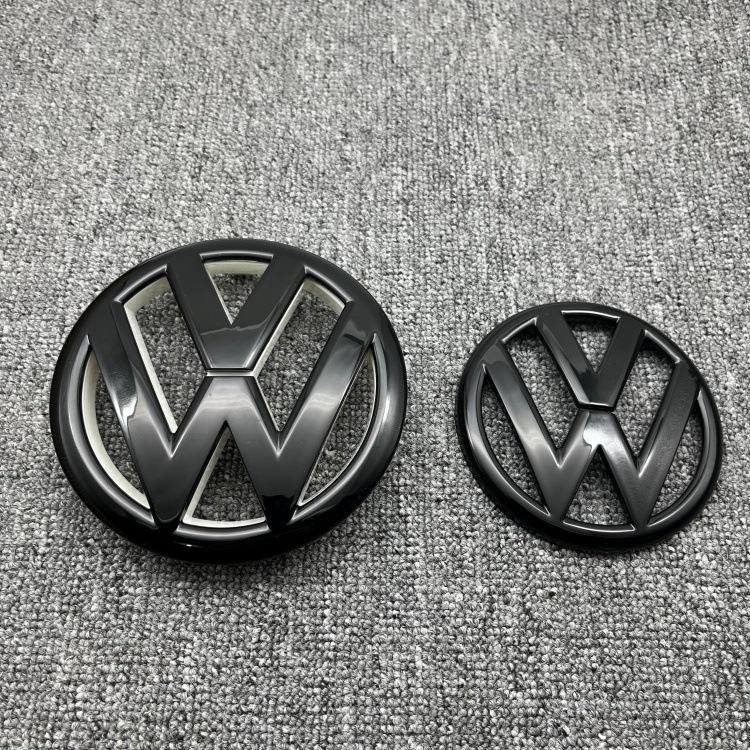 Logo Grille, Volkswagen Car logo - golf6-front-and-rear-logo-white-bottom-gloss-black