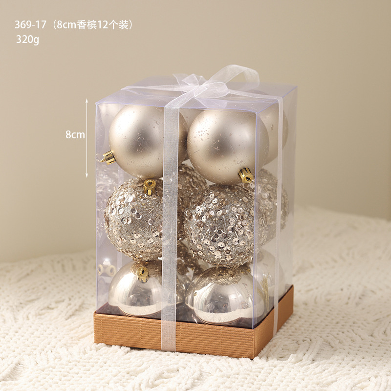 Champagne de alta gama traje blanco caja de regalo bola de Navidad decoración de árbol de Navidad colgante colgante bola pintada bola transparente