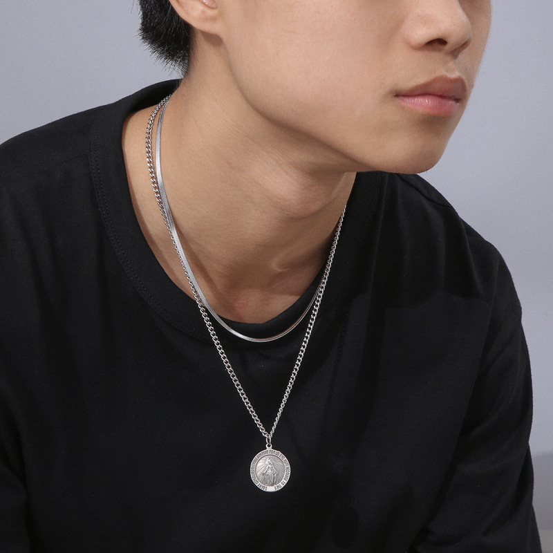 Titanium Steel Material 18K Gold Plated Plating Fashion Letter Titanium Steel Plating Pendant Necklace 1 Piece