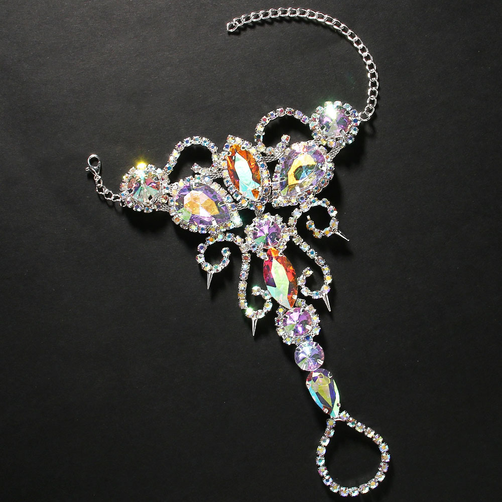 Europa y los Estados Unidos bohemios coloridos diamantes de moda diamantes de tobillas accesorios de baile Ankle para mujeres