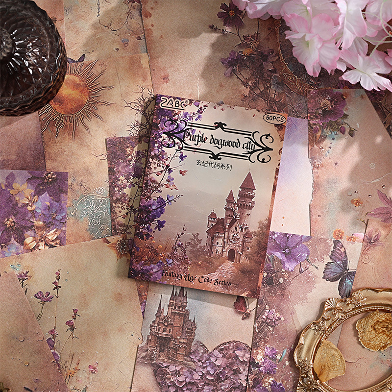 Código Xuanji no adhesivo libro de material retrógrado tela de mano material de decoración DIY mensaje libro de notas