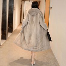 貂皮大衣女真貂连帽水貂皮草整貂毛中长款年轻带帽外套反季