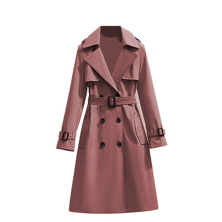 ng2510292 2025 Spring And Autumn New Fashion Women's Korean Style Mid-Length Fashionable Elegant Casual Trench Coat Long Sleeve_ecoleips.com
