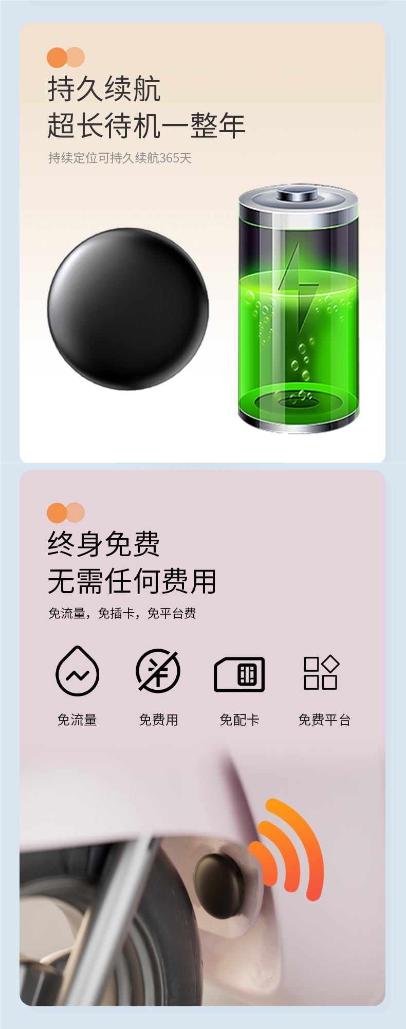 Car Locator Gps Tracking Magnetic Suction Locator Free Charging Electric Motorcycle Vehicle Security Anti-Theft Device