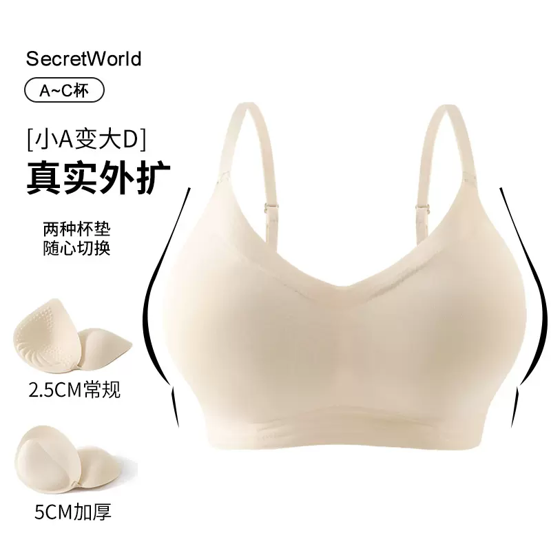 外扩胸型漫画胸内衣女无痕小胸显大无钢圈美背聚拢显腰细文胸内衣