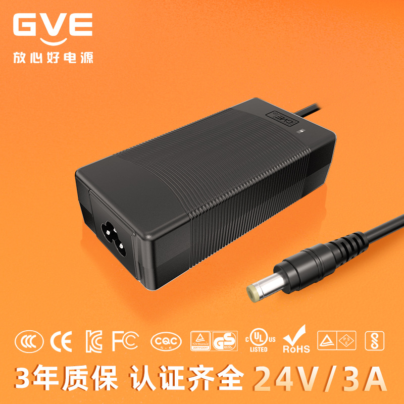 供应16.8V5A24V3A过各国认证电动车锂电池充电器GVE品牌
