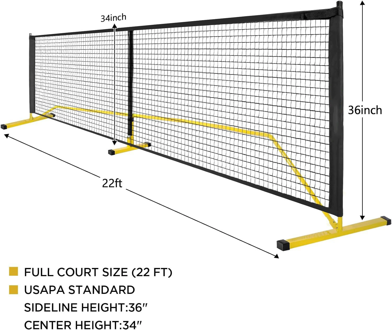 Портативная сетка для игры в Pickleball 6.7 м для помещений и улиц - легкая установка для тенниса иPocket Tennis