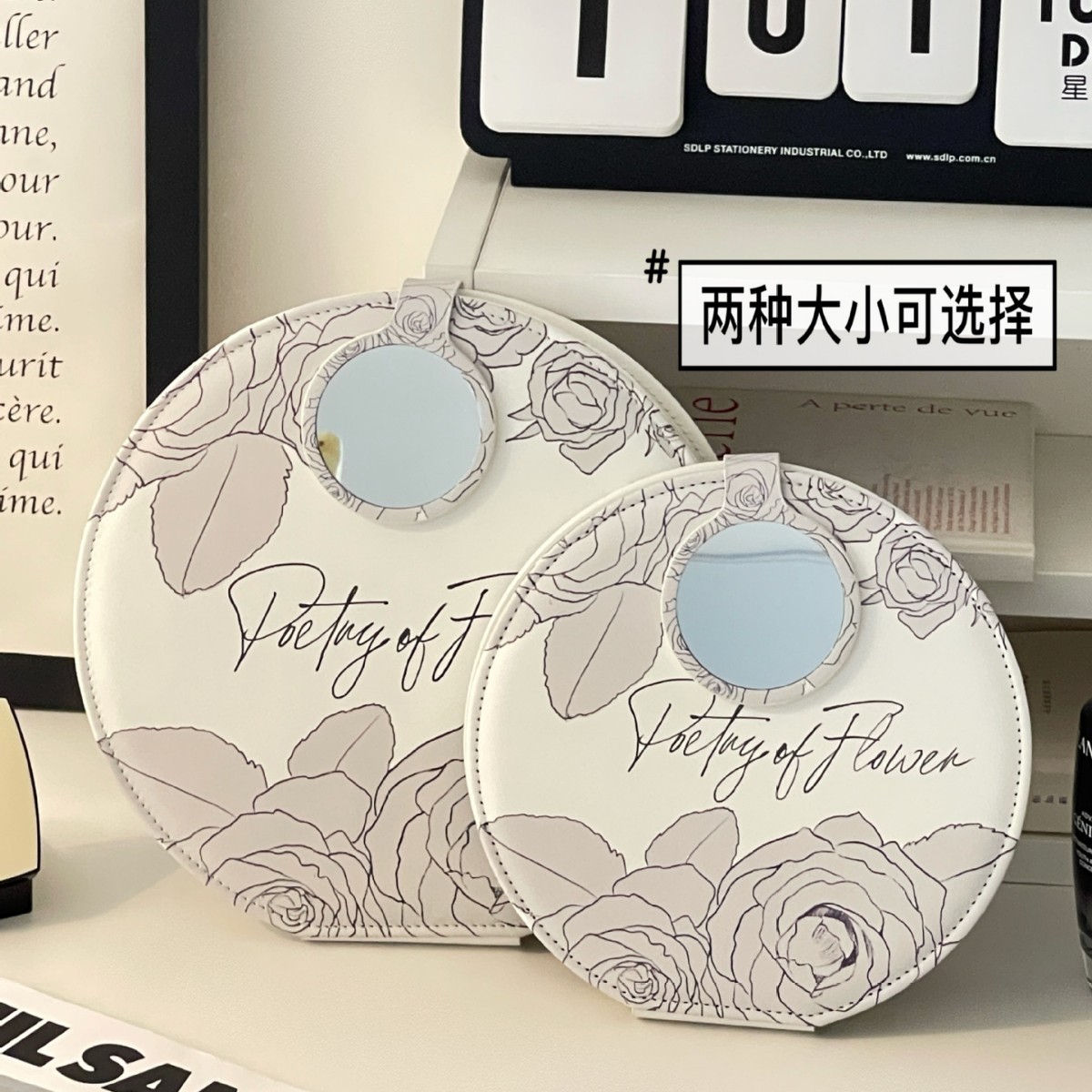 Espejo de maquillaje LED con lámpara dormitorio de estudiantes de escritorio de escritorio, espejo plegable portátil, pequeño espejo encantador