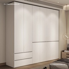 佛山工厂批发白色衣柜家用卧室分段式现代简约实木颗粒板储物衣橱