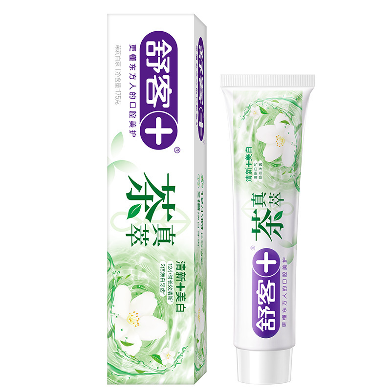 舒客真萃清新牙膏天然茶萃精华持久留香去黄除渍防蛀清爽茶香牙膏|undefined